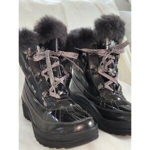 Anne Klein Gayla Duck Winter Snow Boot Women’s Black Size 9 M